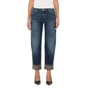 DL1961 PREMIUM DENIM Thea Boyfriend Relaxed Jeans Buffview Cuffed Size 33